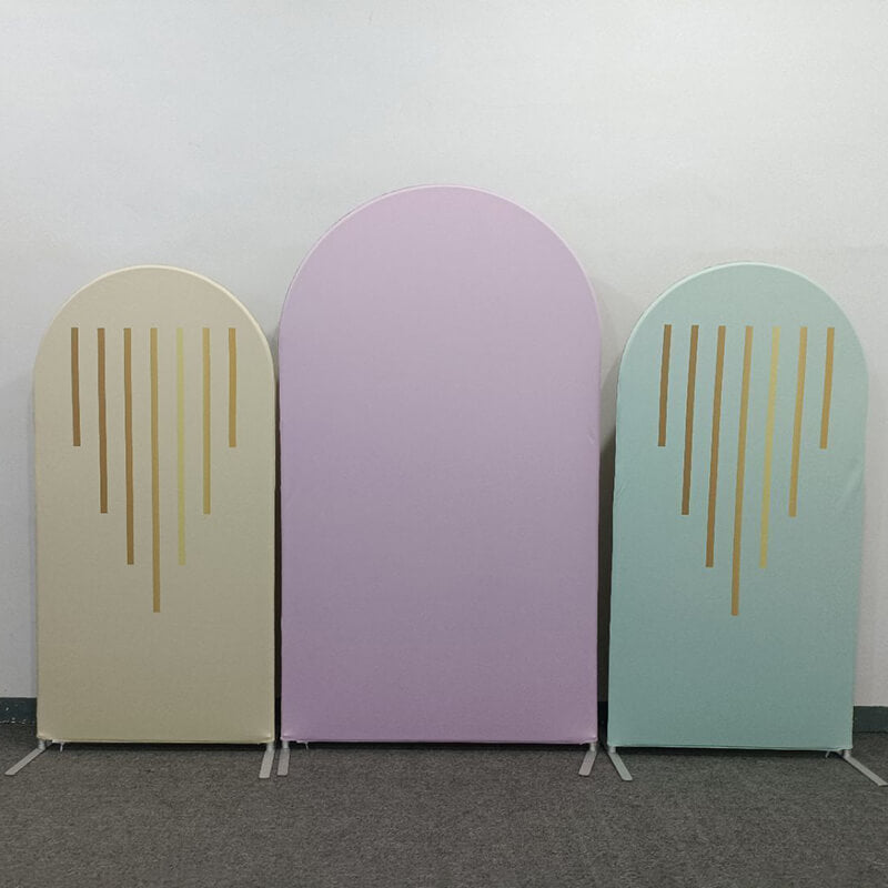 Yellow Pink Green Birthday Arched Wall Cover-ubackdrop