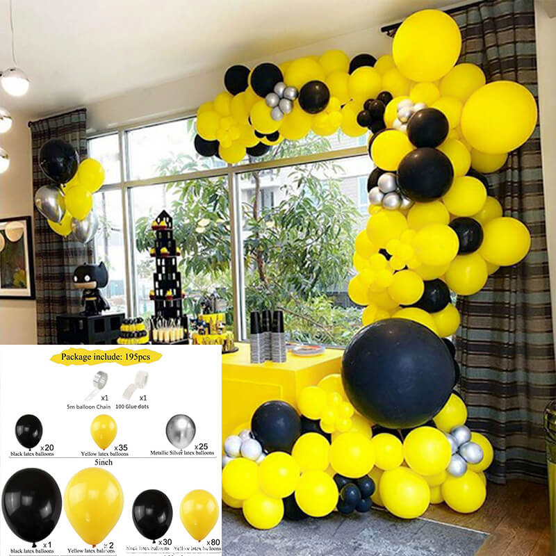 Yellow and Black Bee Baby Shower Balloon Garland Arch Kit-ubackdrop