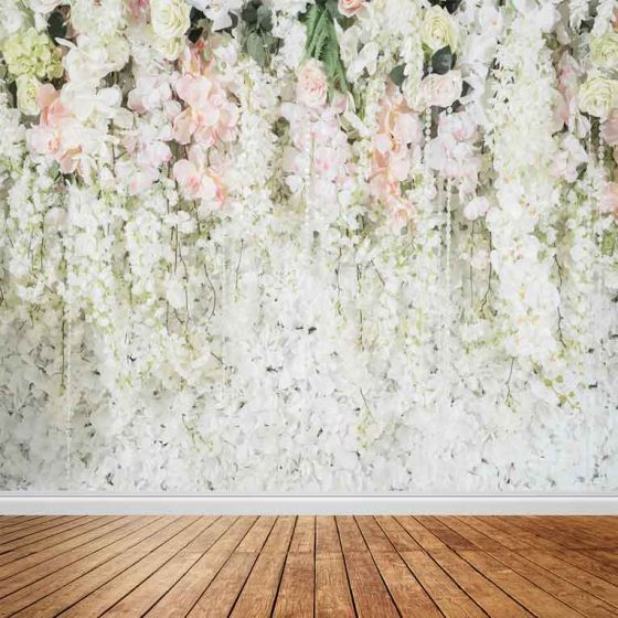 White and Pink Rose Flower Custom Backdrop-ubackdrop