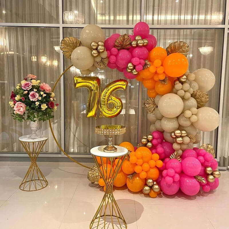 6.5 Ft Round Aluminum Wedding Arch Photo Booth Backdrop Stand-ubackdrop