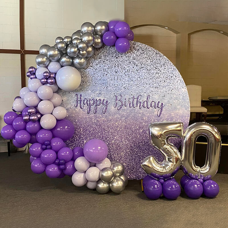 6.5 Ft Round Aluminum Wedding Arch Photo Booth Backdrop Stand-ubackdrop