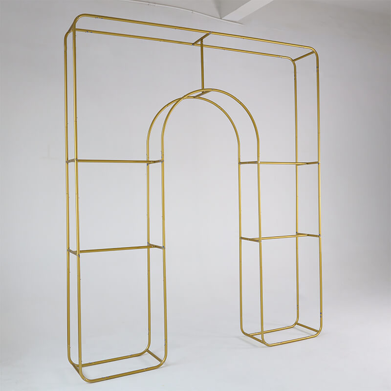 Curved Wedding Arch Double Layer Party Decoration Flower Arch-ubackdrop