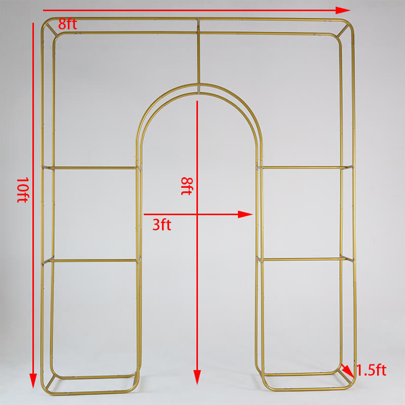 Curved Wedding Arch Double Layer Party Decoration Flower Arch-ubackdrop