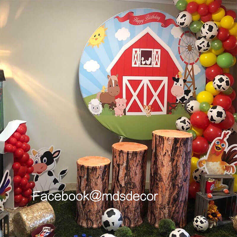 5ft Circle Stand + Circle Cover + 3 Cylinders + 3 Cylinders Covers-ubackdrop