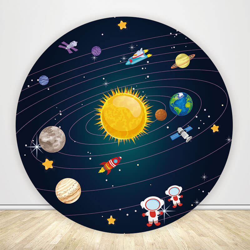 1st Trip Around the Sun Round Backdrop Cover-ubackdrop