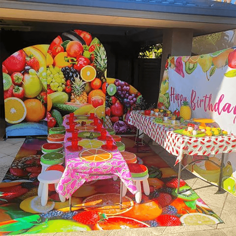 Fruits Theme Birthday Party Decoration Chiara Backdrop Arched Wall Covers ONLY-ubackdrop