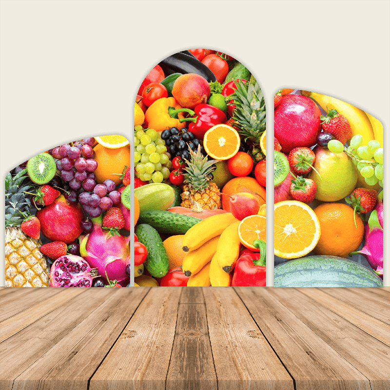 Fruits Theme Birthday Party Decoration Chiara Backdrop Arched Wall Covers ONLY-ubackdrop