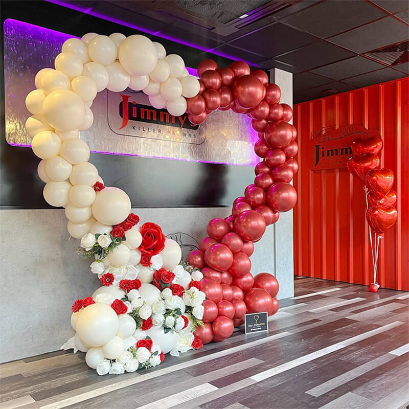 6.5ft Party & Hoop Balloon Heart Shape Loop Flower Arch Photo Booth Backdrop Stand Heart Backdrop-ubackdrop