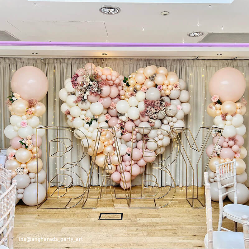 6.5ft Party & Hoop Balloon Heart Shape Loop Flower Arch Photo Booth Backdrop Stand Heart Backdrop-ubackdrop