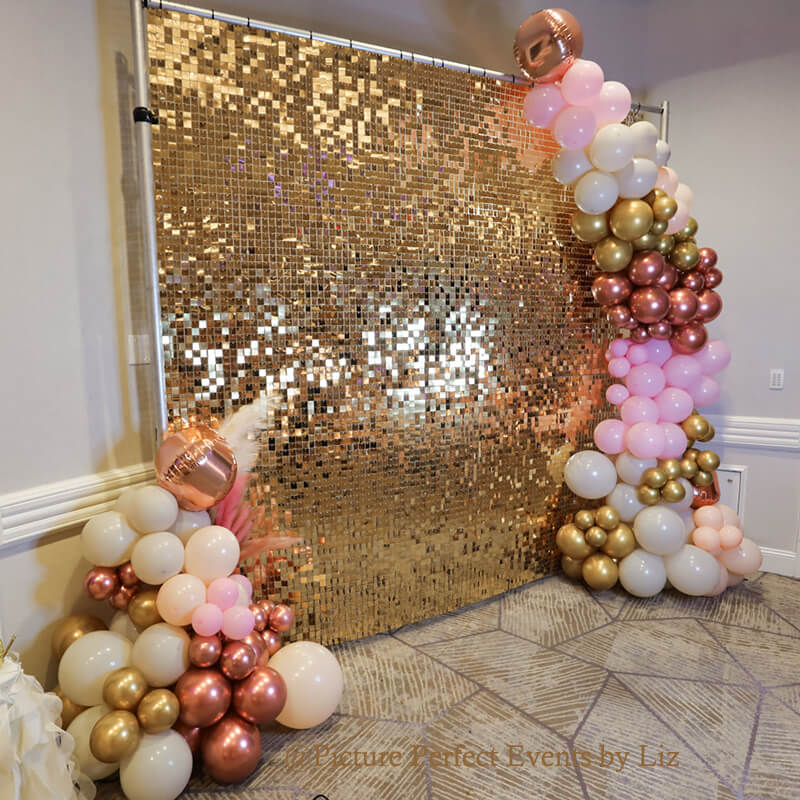 Light Gold Shimmer Wall Panels – Easy Setup Wedding/Event/Theme Party Decorations-ubackdrop