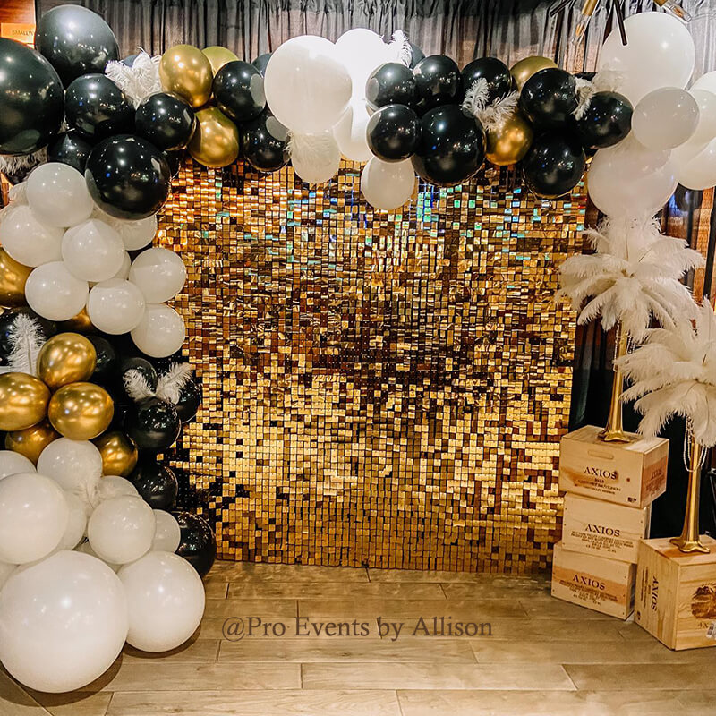 Light Gold Shimmer Wall Panels – Easy Setup Wedding/Event/Theme Party Decorations-ubackdrop