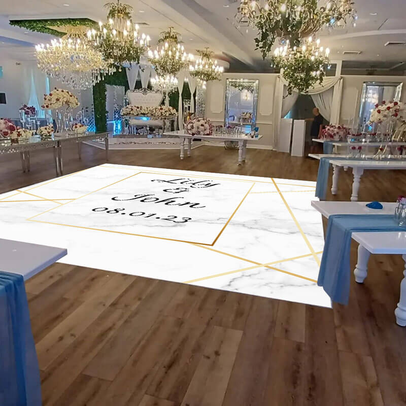 Personalized Marble Wedding Dance Floor Decals-ubackdrop