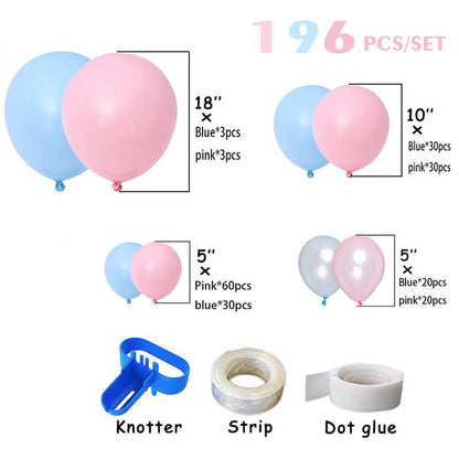 Pink or Blue Gender Reveal Balloon Garland Arch Kit-ubackdrop