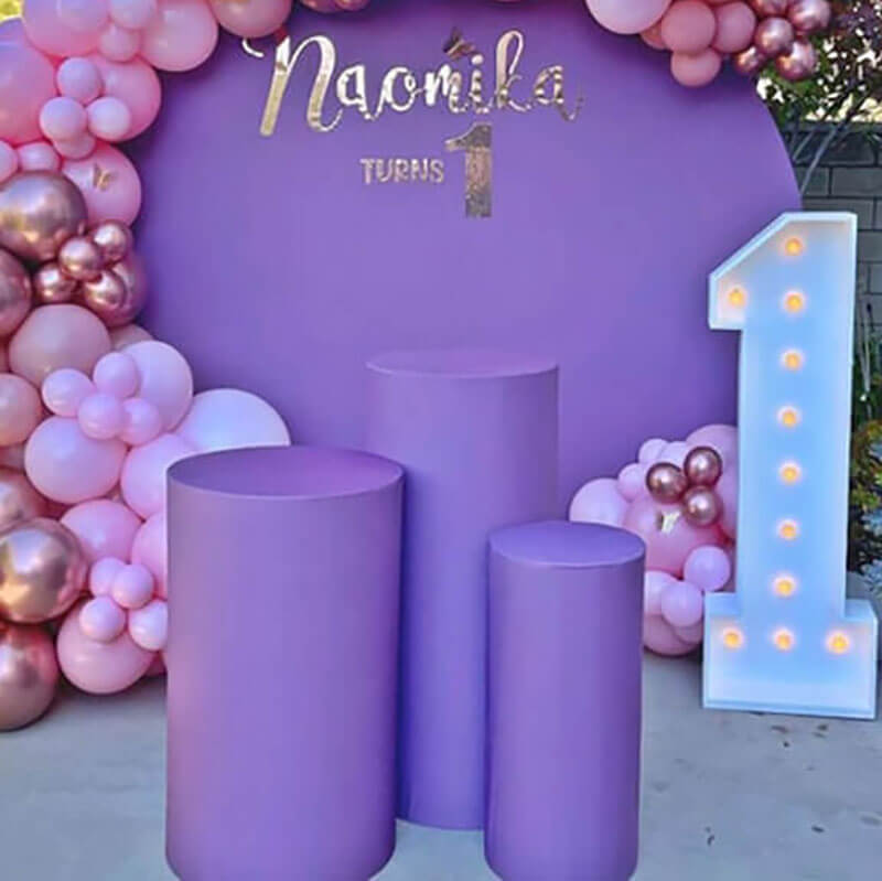 Solid Purple Fabric Pedestal Covers-ubackdrop
