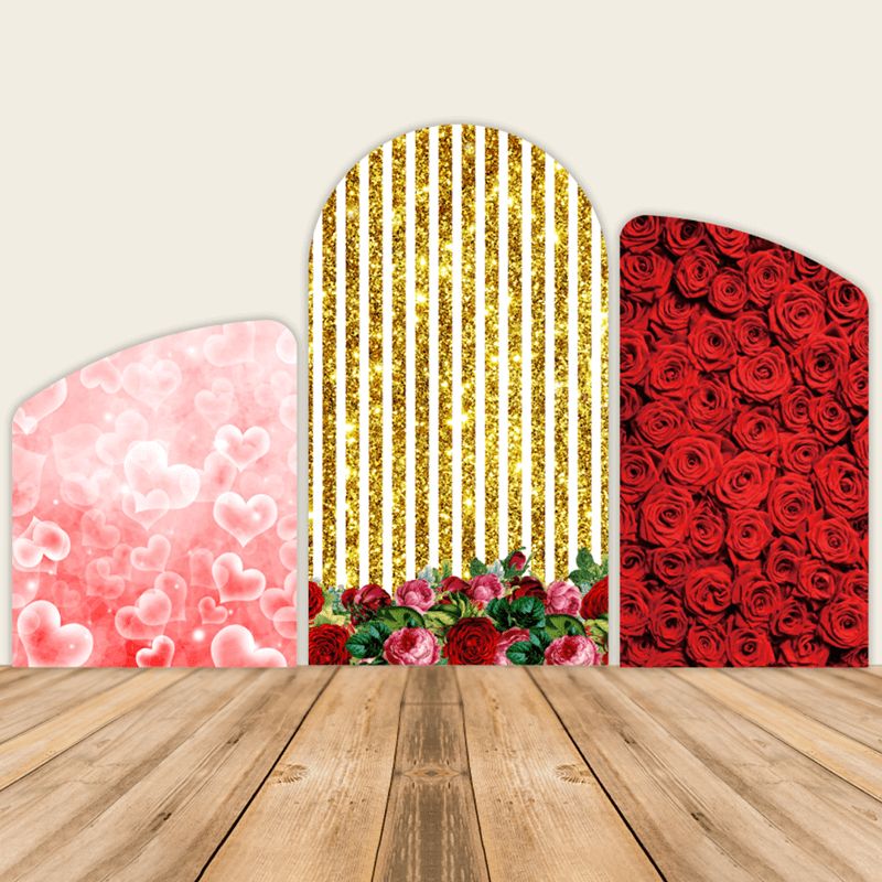 Rose Theme Birthday Party Decoration Chiara Backdrop Arched Wall Covers ONLY-ubackdrop