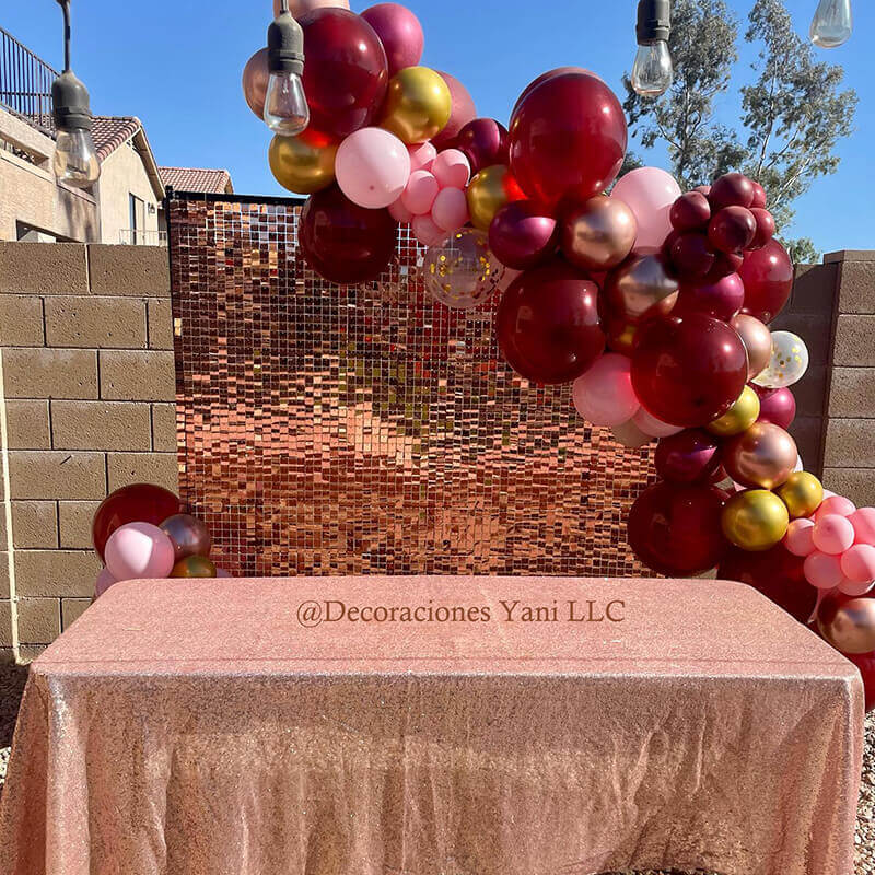 Rosegold Shimmer Wall Panels – Easy Setup Wedding/Event/Theme Party Decorations-ubackdrop