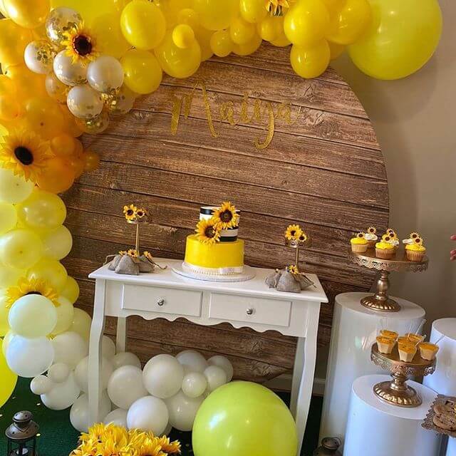 Wood Circle Backdrop Wedding Baby Shower Birthday Bridal Shower Photo Booth Backdrop Custom Round Backdrop-ubackdrop