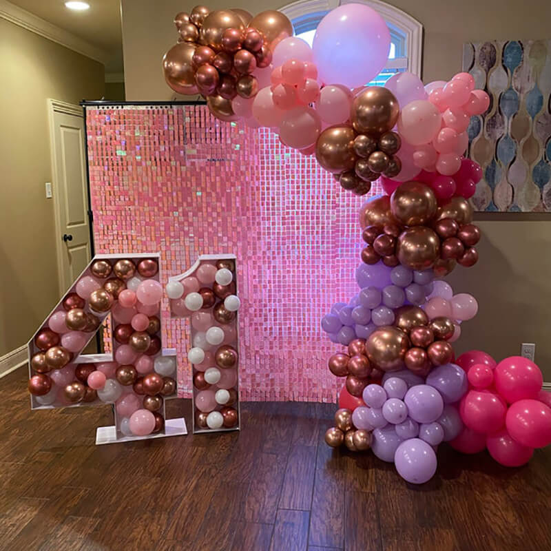 Gradient Pink Shimmer Wall Panels – Easy Setup Wedding/Event/Theme Party Decorations-ubackdrop