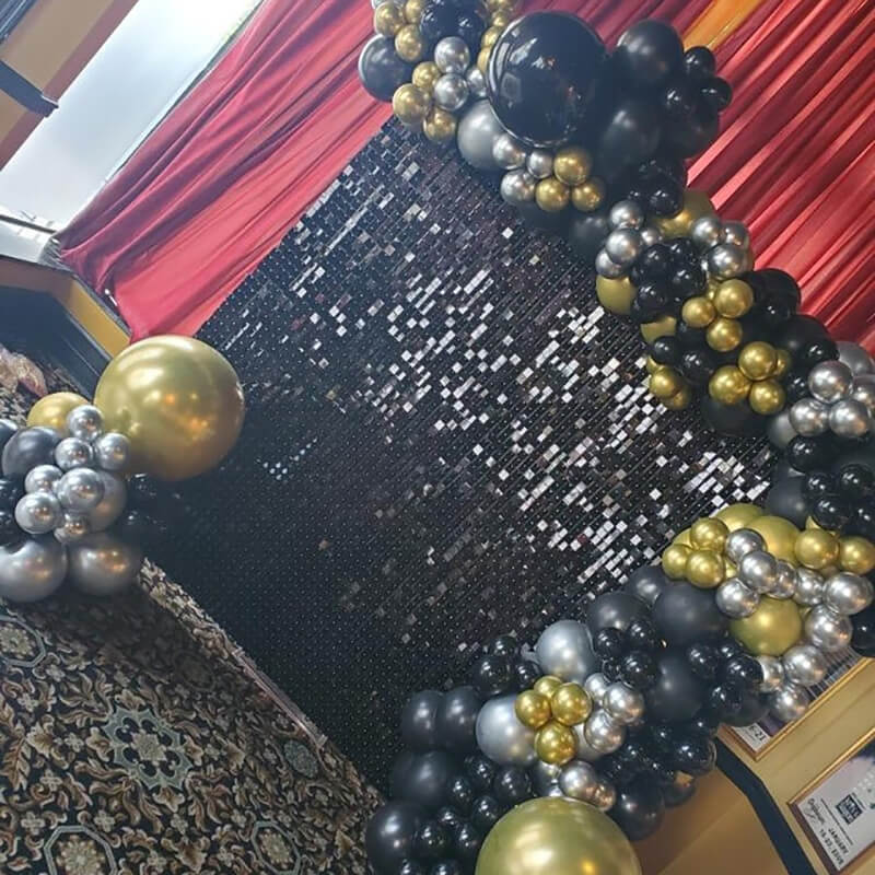 Black Shimmer Wall Panels – Easy Setup Wedding/Event/Theme Party Decorations-ubackdrop
