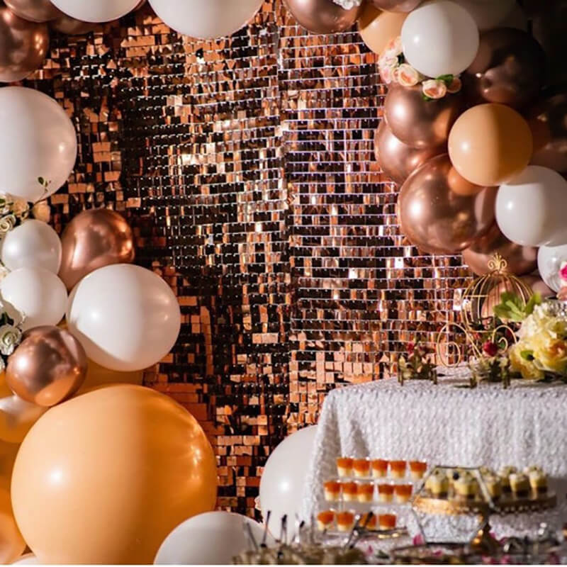 Rosegold Shimmer Wall Panels – Easy Setup Wedding/Event/Theme Party Decorations-ubackdrop