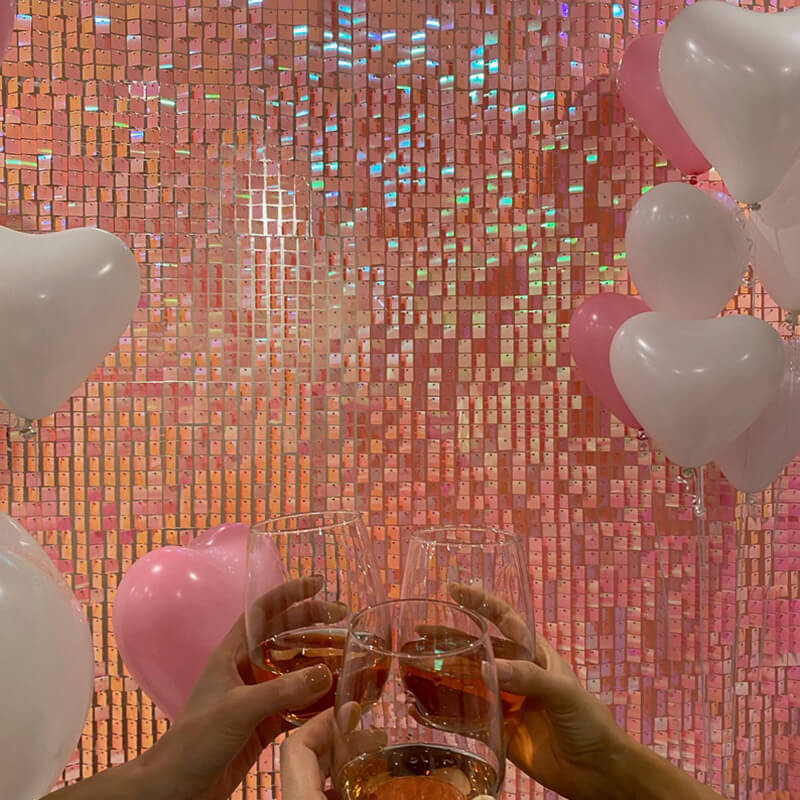 Gradient Pink Shimmer Wall Panels – Easy Setup Wedding/Event/Theme Party Decorations-ubackdrop
