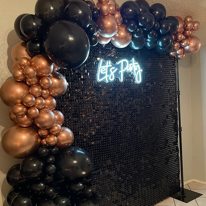 Black Shimmer Wall Panels – Easy Setup Wedding/Event/Theme Party Decorations-ubackdrop