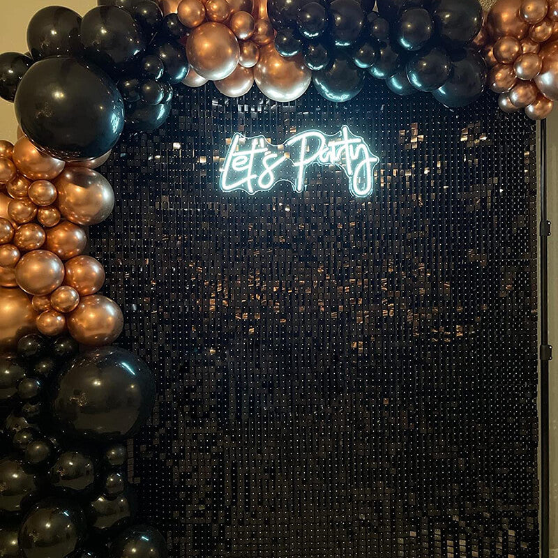 Black Shimmer Wall Panels – Easy Setup Wedding/Event/Theme Party Decorations-ubackdrop