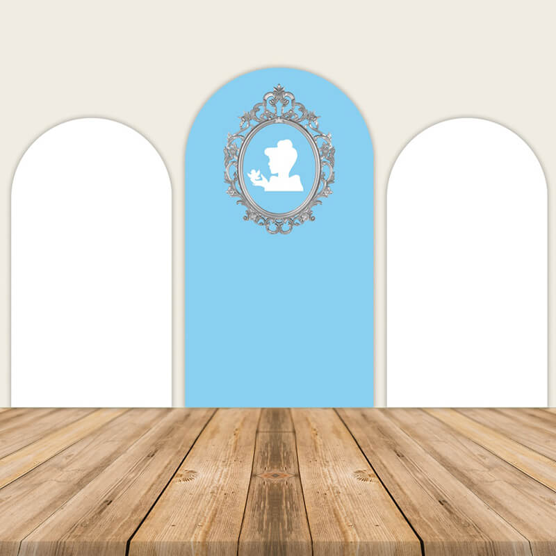 Blue Princess Birthday Custom Arch Walls Backdrop-ubackdrop