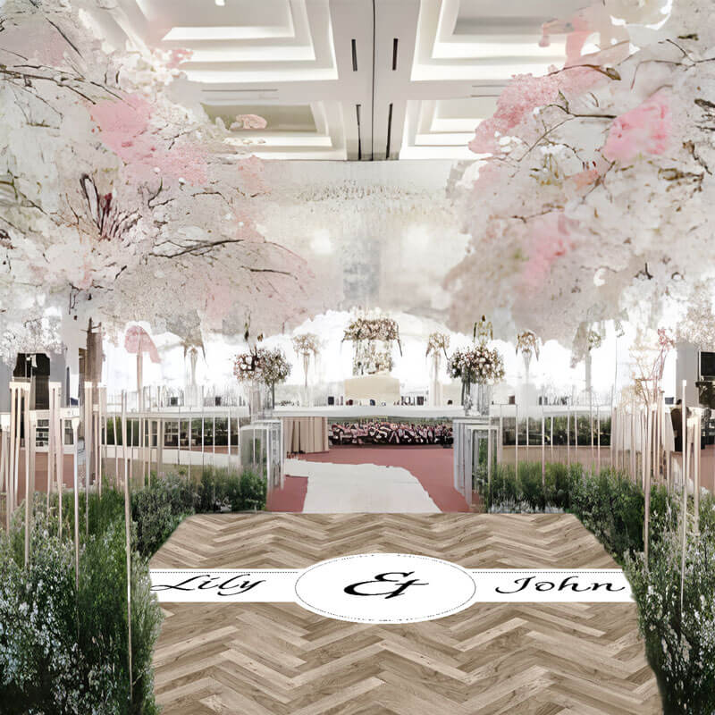 Personalized Wood Wedding Dance Floor Decals-ubackdrop
