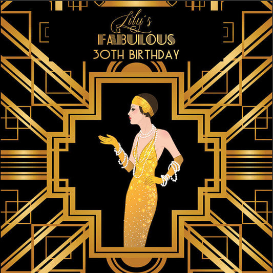 30th Birthday Party Gatsby Party Roaring Themed Backdrop-ubackdrop