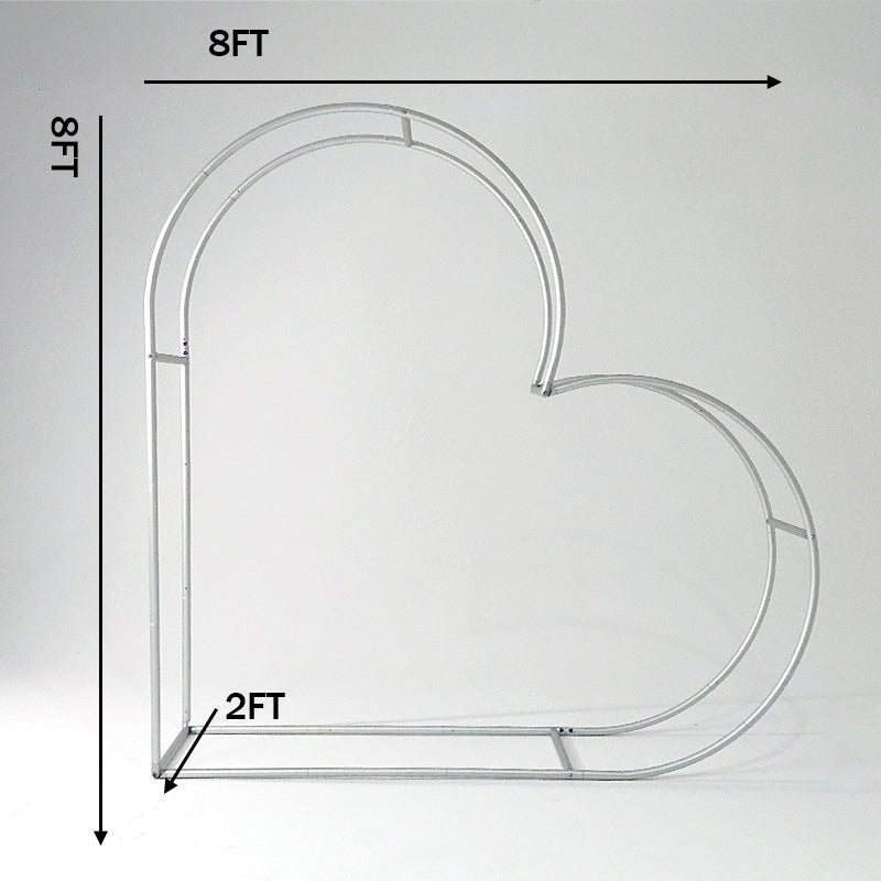 3D 8x8ft Double Layer Side Laying Heart for Party Decor Backdrop Stand