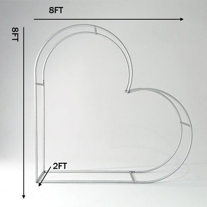 3D 8x8ft Double Layer Side Laying Heart for Party Decor Backdrop Stand