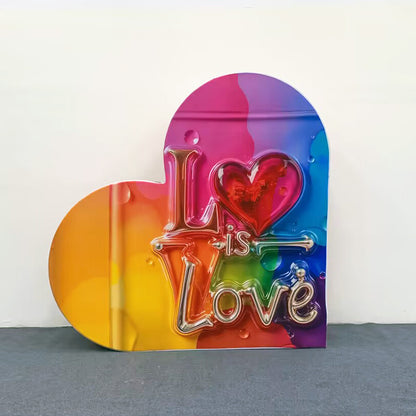 3D 8x8ft Double Layer Side Laying Heart for Party Decor Backdrop Stand-ubackdrop