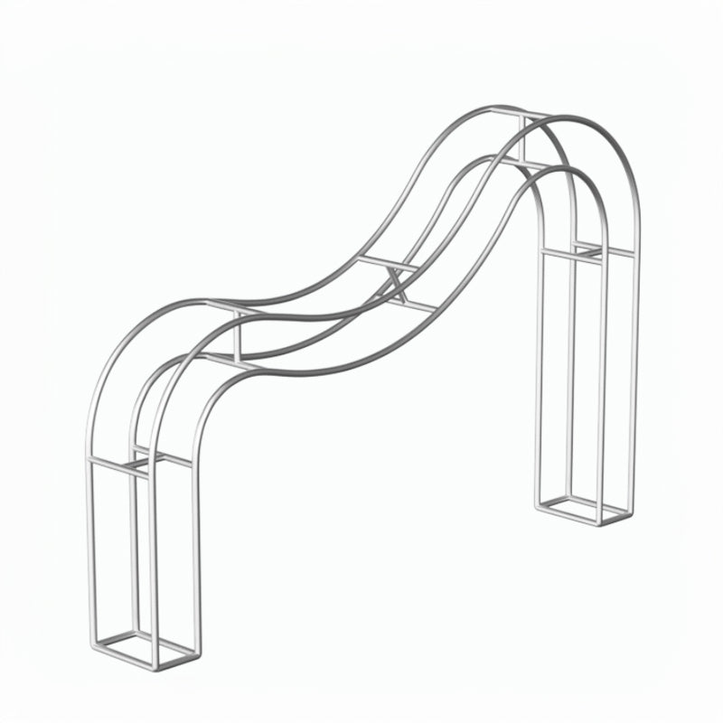 9.8x6.3FT 3D Double Layer Wave Arches Stand Party Backdrop Stand-ubackdrop