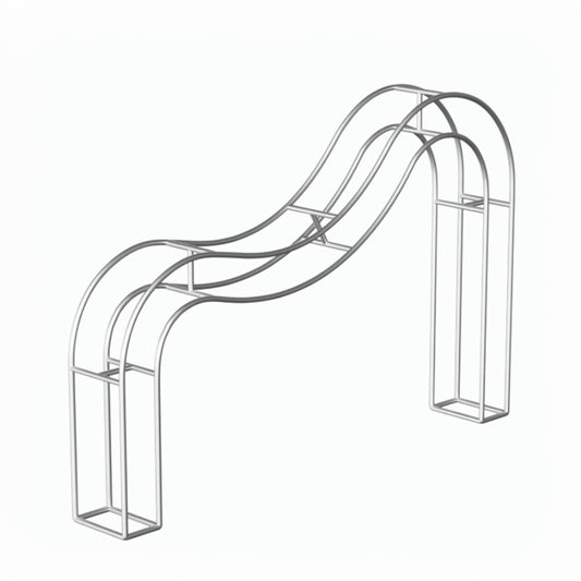 9.8x6.3FT 3D Double Layer Wave Arches Stand Party Backdrop Stand-ubackdrop