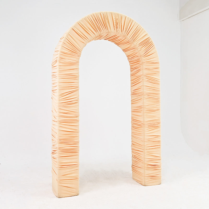 4.3x7ft 3D Dual-Tube Ruched Fabric Cover Arch Stand for Event Decor-ubackdrop