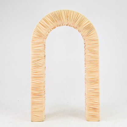 4.3x7ft 3D Dual-Tube Ruched Fabric Cover Arch Stand for Event Decor-ubackdrop