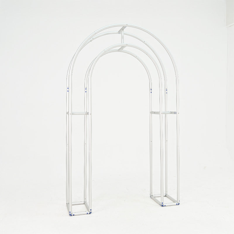 4.3x7ft 3D Dual-Tube Ruched Fabric Cover Arch Stand for Event Decor-ubackdrop