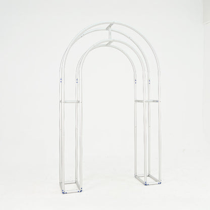 4.3x7ft 3D Dual-Tube Ruched Fabric Cover Arch Stand for Event Decor-ubackdrop