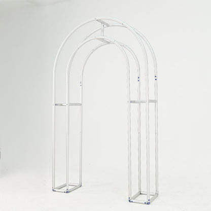 4.3x7ft 3D Dual-Tube Ruched Fabric Cover Arch Stand for Event Decor-ubackdrop