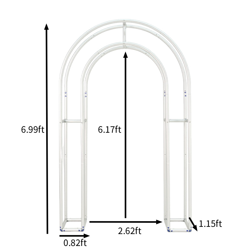 4.3x7ft 3D Dual-Tube Ruched Fabric Cover Arch Stand for Event Decor-ubackdrop