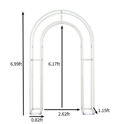 4.3x7ft 3D Dual-Tube Ruched Fabric Cover Arch Stand for Event Decor-ubackdrop