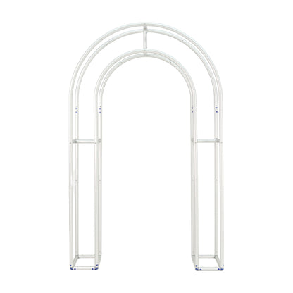 4.3x7ft 3D Dual-Tube Ruched Fabric Cover Arch Stand for Event Decor-ubackdrop