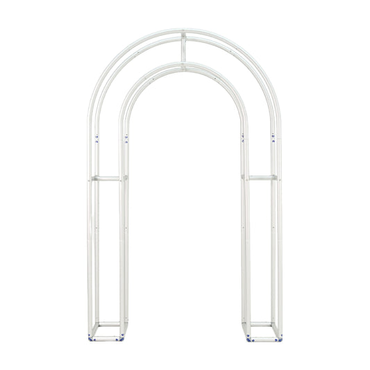 4.3x7ft 3D Dual-Tube Ruched Fabric Cover Arch Stand for Event Decor-ubackdrop