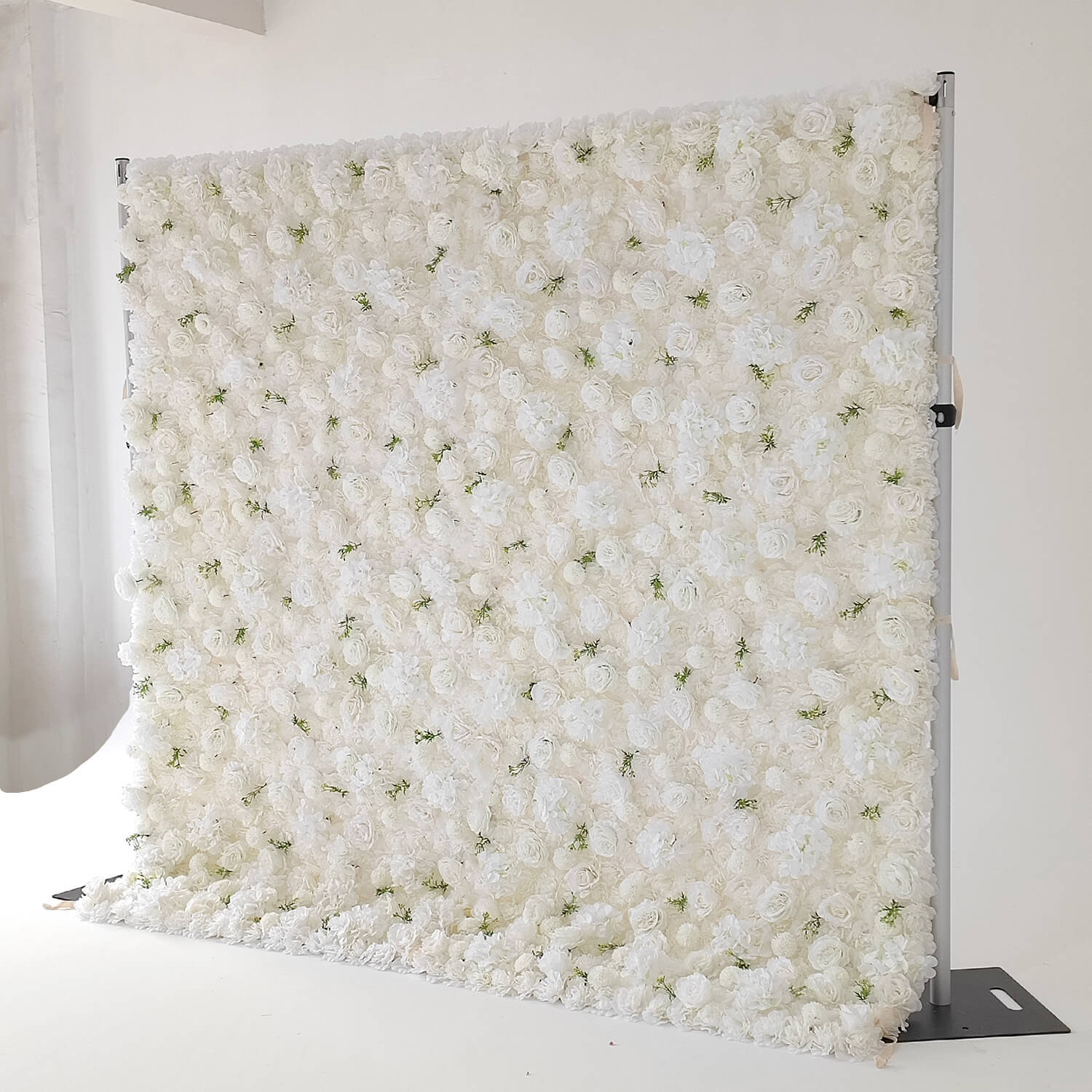 3D White Luxury Fabric Artificial Flower Wall Wedding Party Decor-ubackdrop