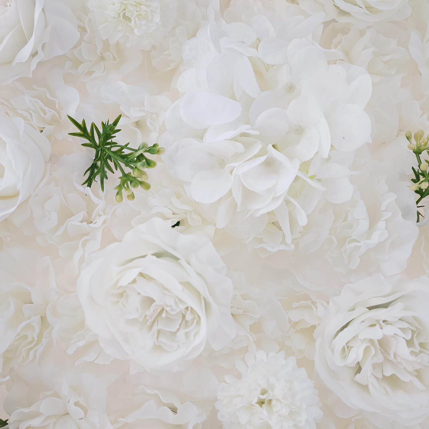 3D White Luxury Fabric Artificial Flower Wall Wedding Party Decor-ubackdrop