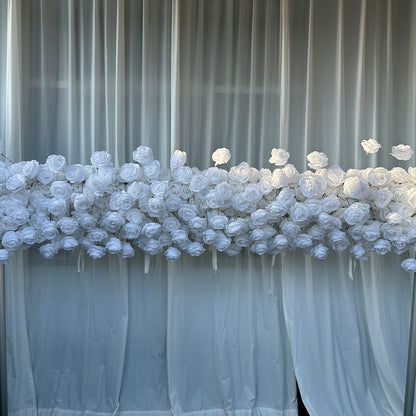 White Rose Hanging Flower Runner Wedding Backdrop Decor-ubackdrop