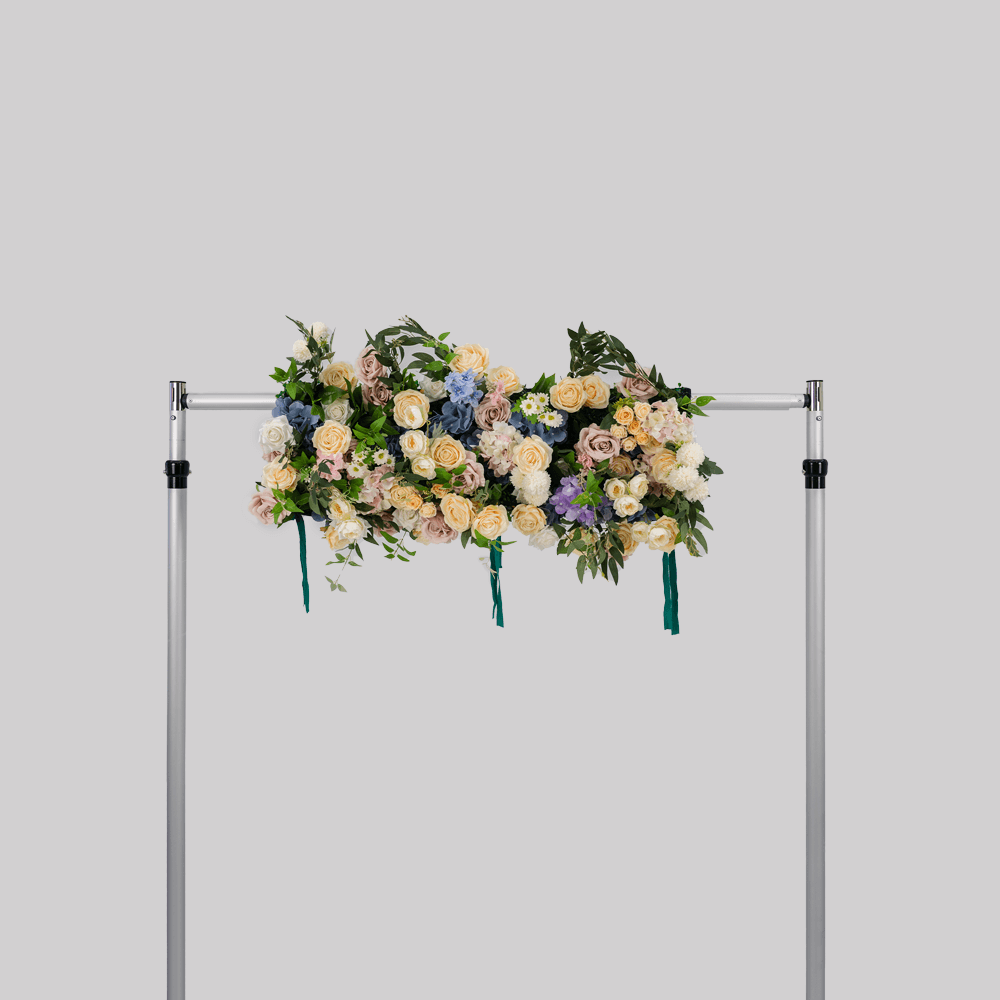 Luxury Pink & Blue Artificial Flower Runner for Wedding Decor-ubackdrop
