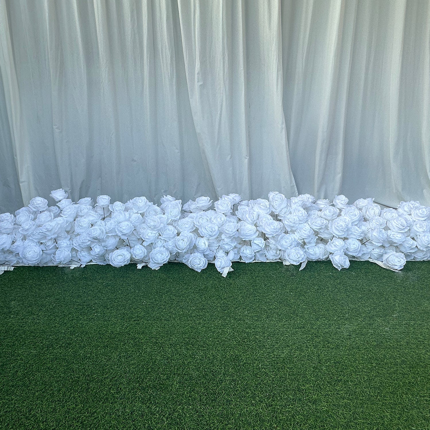 White Rose Hanging Flower Runner Wedding Backdrop Decor-ubackdrop