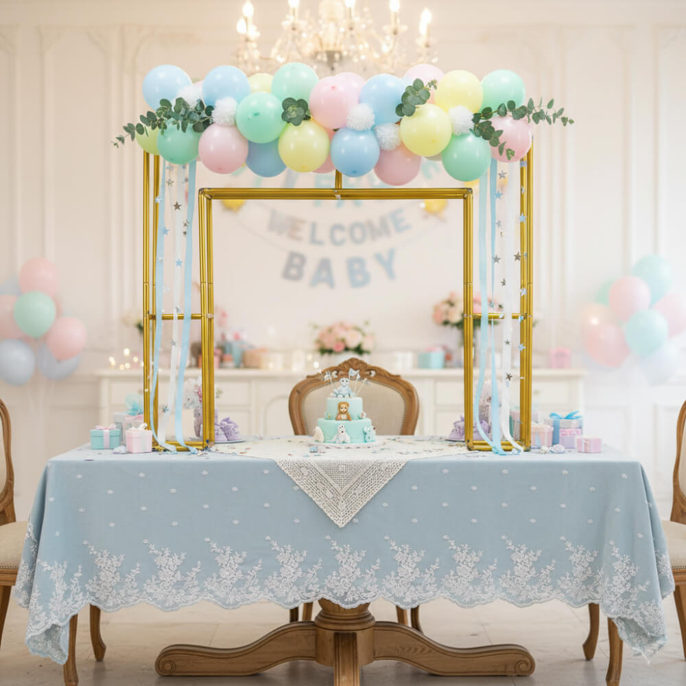 4x5ft Golden Table Centerpiece Arch Frame Stand for Party Decoration